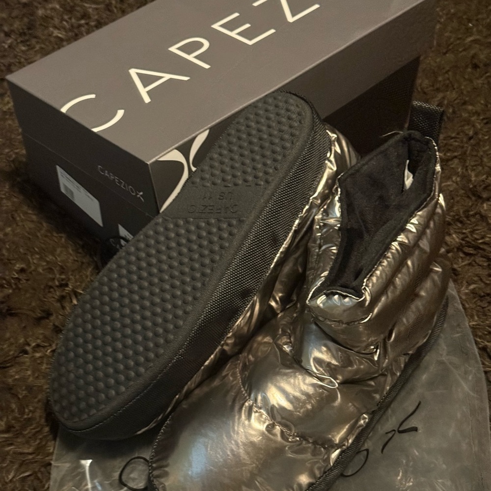 Capezio Shiny Silver Dance Booties